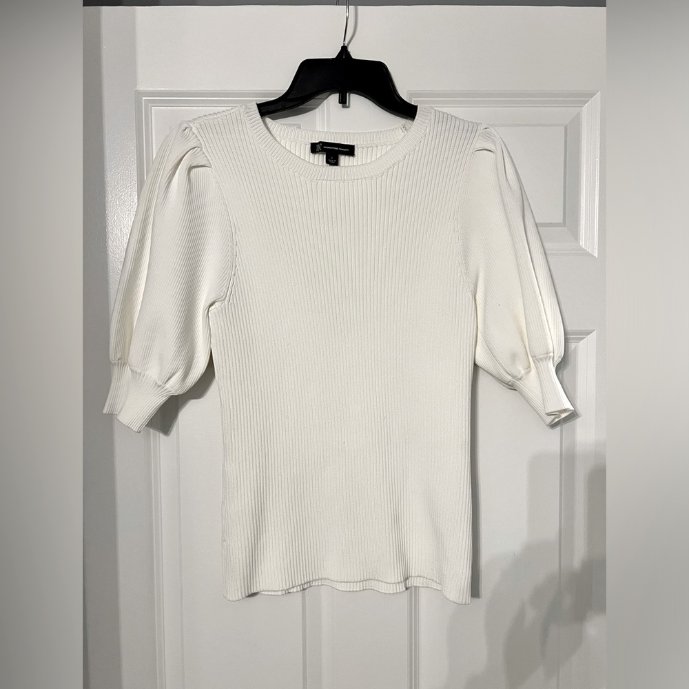 Women’s medium INC by macys thick material puffy sleeves white